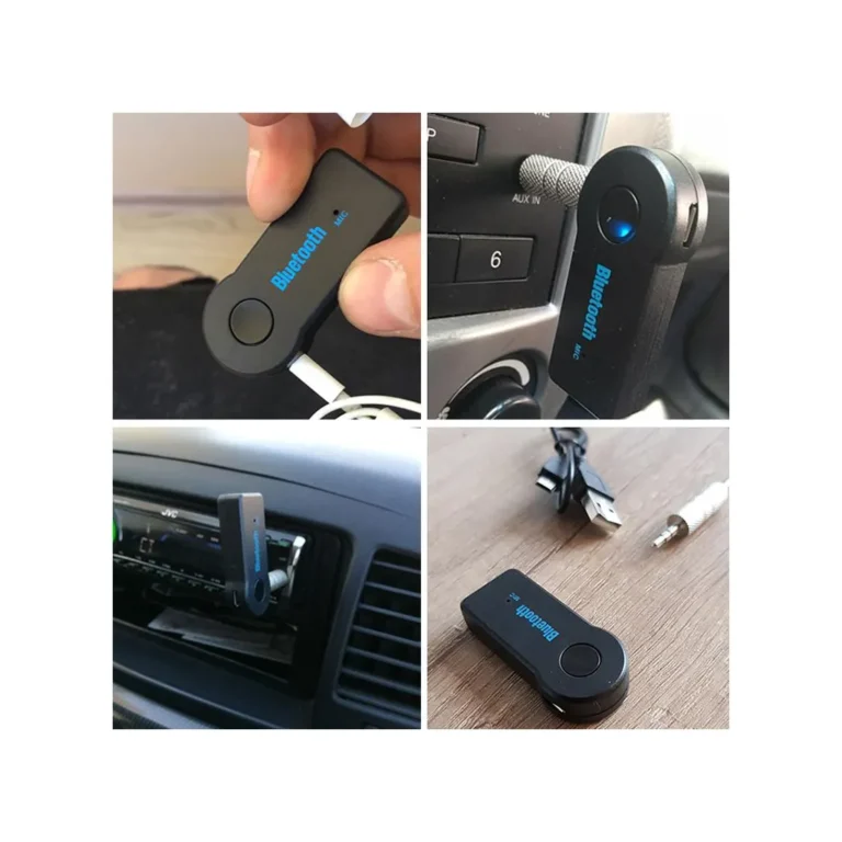 Bluetooth vevőegység AUX kimenettel, LED kijelzővel, adapter, töltőport, 52 x 21 x 11mm, fekete