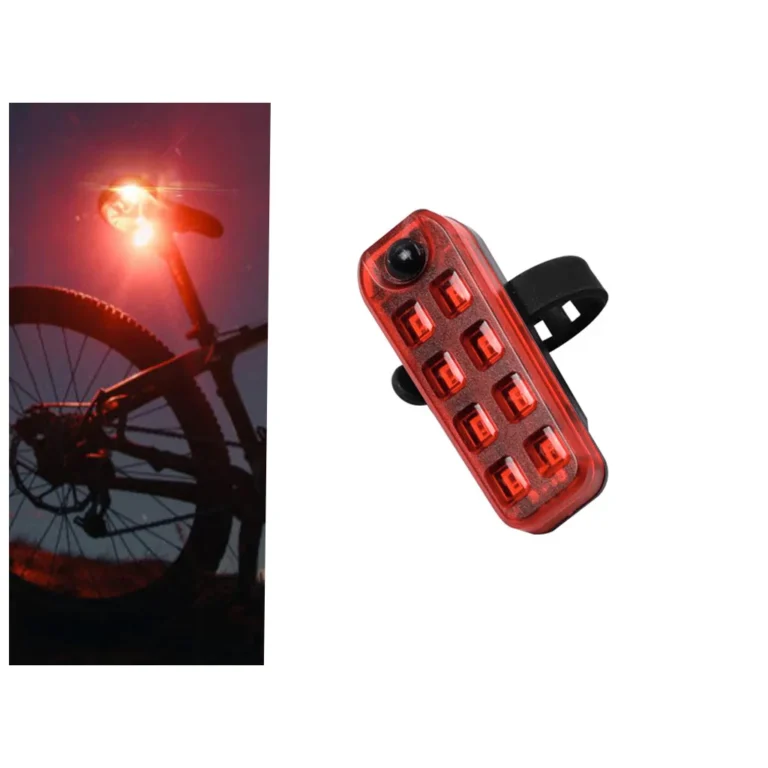 Hátsó Kerékpárlámpa LED, USB Töltés, Piros Fény, Öt Világítási Mód, Időjárásálló
