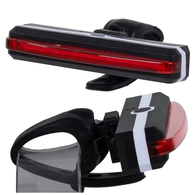 Hátsó COB LED kerékpár lámpa újratölthető akkumulátorral, 3 üzemmóddal, USB töltés, 10cm x 1,5cm x 2,5cm, piros fény