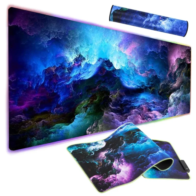 Háttérvilágítású gamer egérpad, színes, 90x40 cm