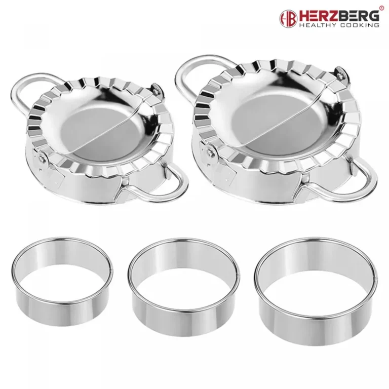 Herzberg 7 db-os rozsdamentes acél derelyekészítő készlet, ezüst szín