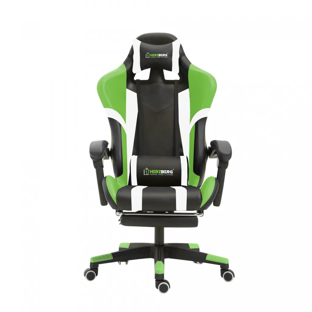Herzberg Tri-Color gamer- irodai forgószék T-alakú mintával, dönthető háttámlával, nyak- és derékpárnával, többféle színben