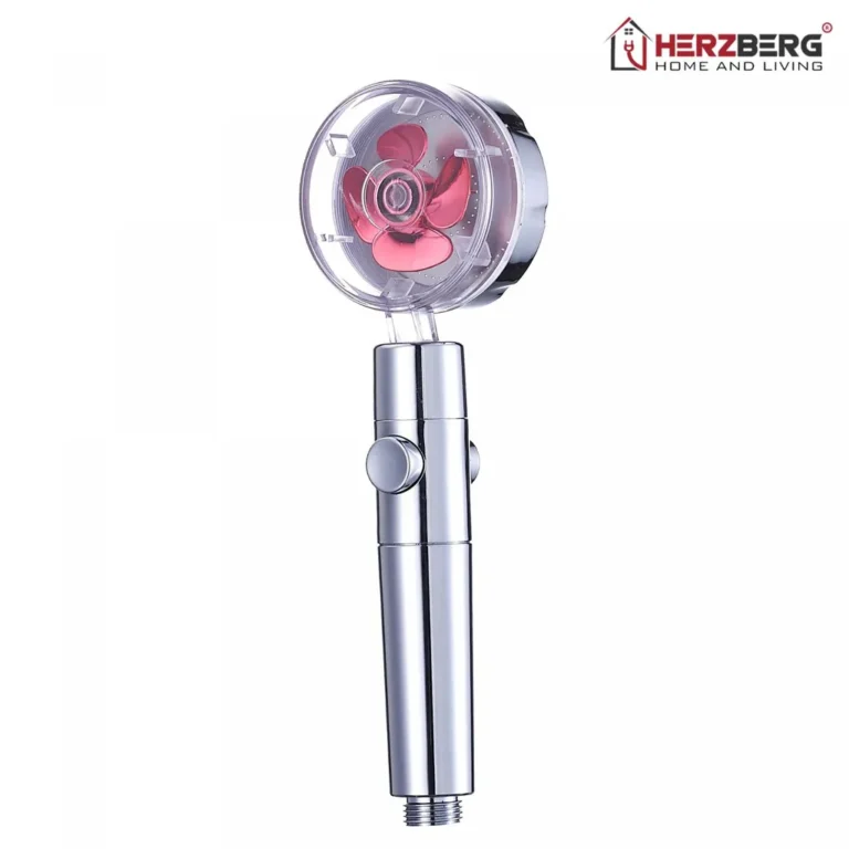 Herzberg turbó zuhanyfej egyedi propelleres működéssel, levegőbevezető technológiával, rózsaszín