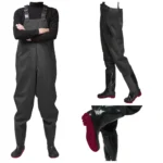 Kantáros gumicsizmás horgásznadrág, 45-ös lábméretre, fekete