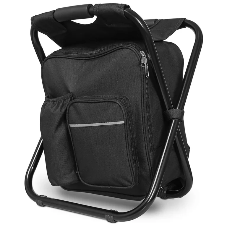 Összecsukható horgász- kemping- túra szék 10 l hátizsákkal, 42x35.5cm, fekete