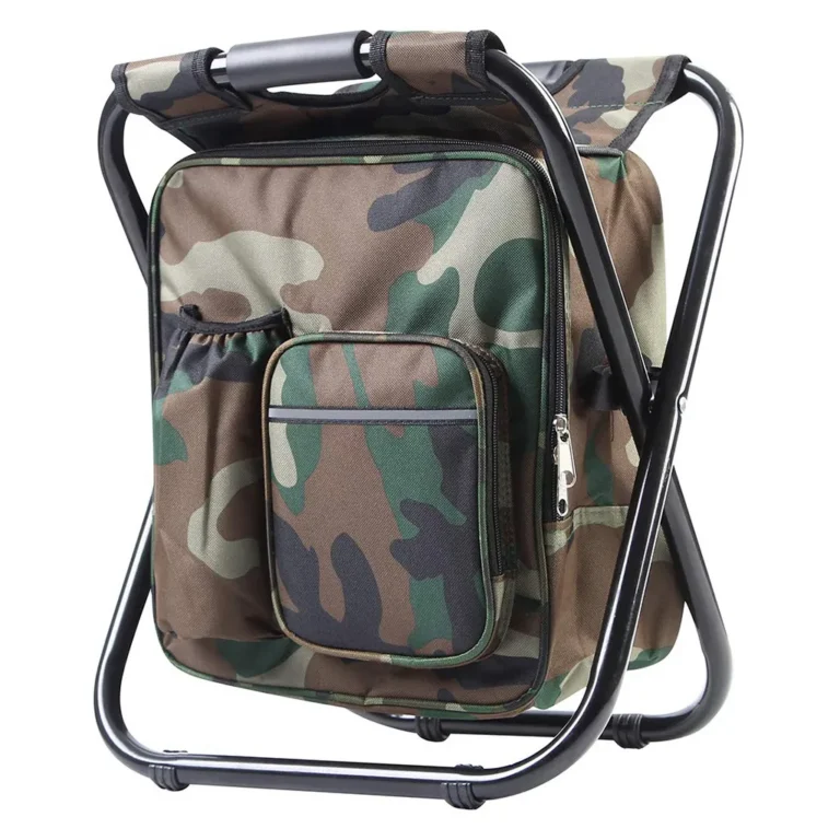 Összecsukható horgász- kemping- túra szék 10 l hátizsákkal, 42x35.5cm, moro