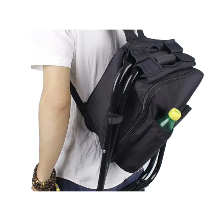 Összecsukható horgász- kemping- túra szék 10 l hátizsákkal, 42x35.5cm, fekete