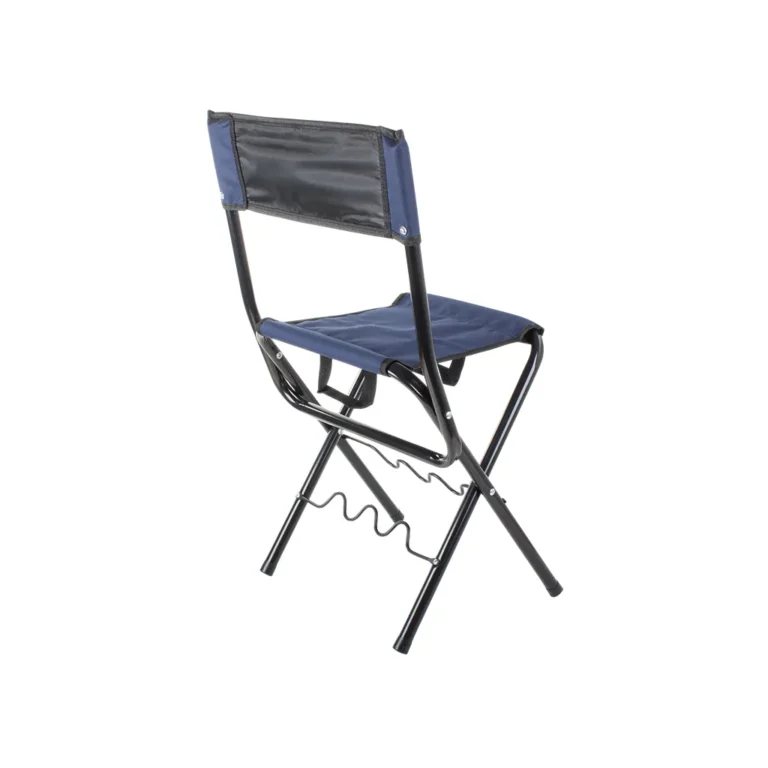 Összecsukható horgász- kemping- túra szék háttámlával, bottartóval, 69x40 cm, kék