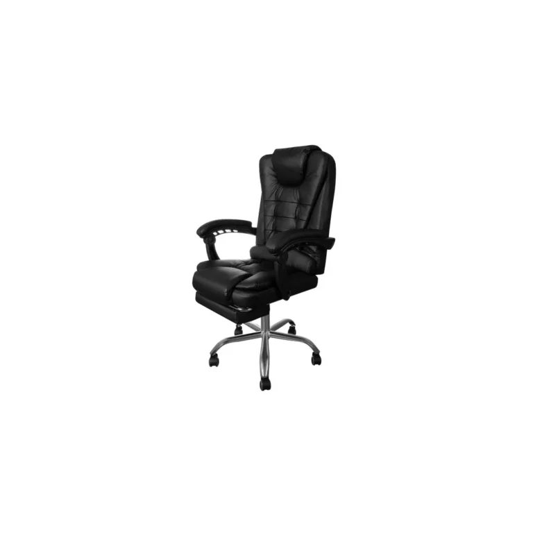 Igazgatói forgó szék, műbőr, állítható magasság és összecsukható, fekete