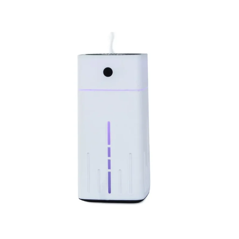 Aromaterápiás párásító, ultrahangos, csöndes, háttérvilágítással, 1 l, 22x10x10 cm