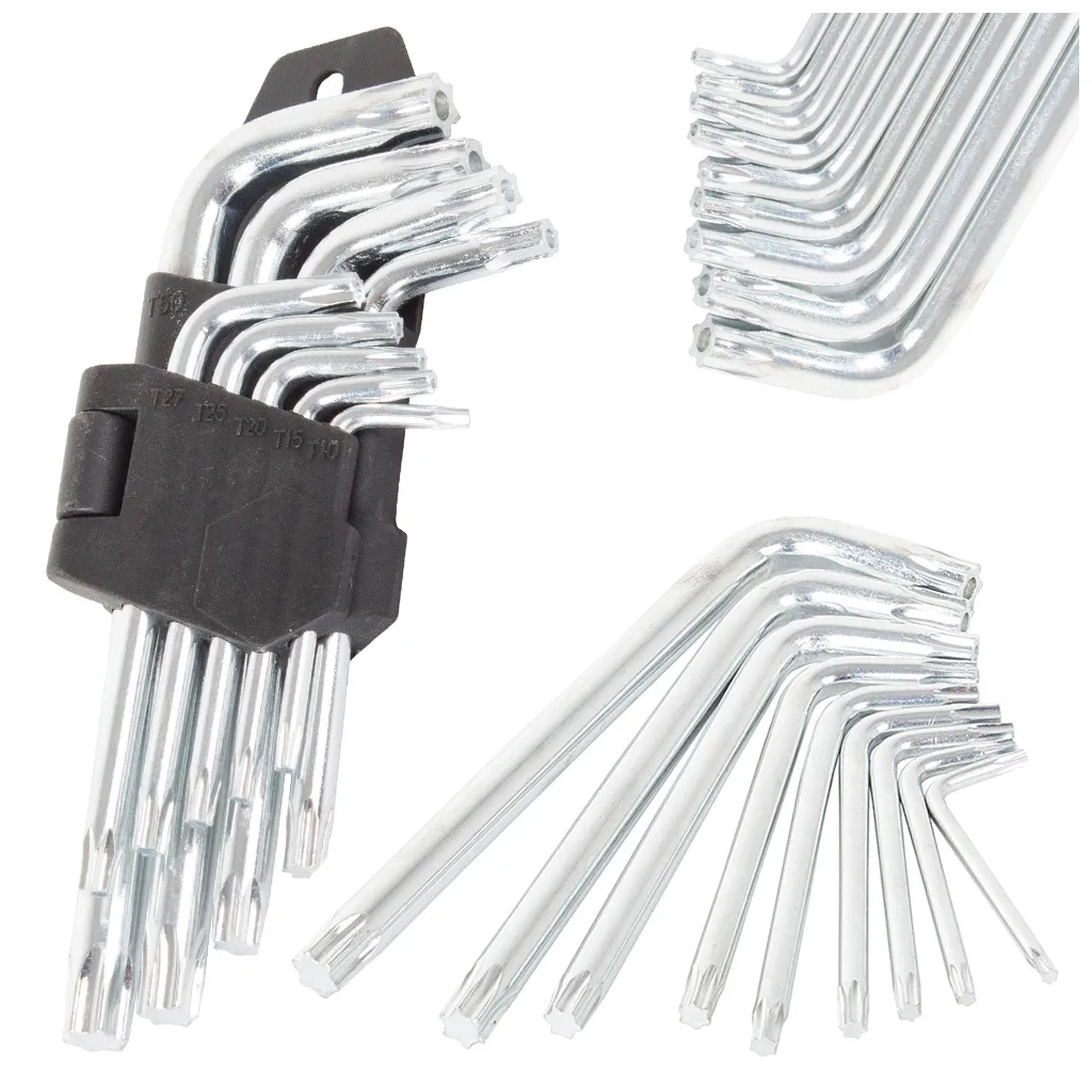 9 db-os imbuszkulcskészlet, 14-32 mm, torx fej, ezüst szín