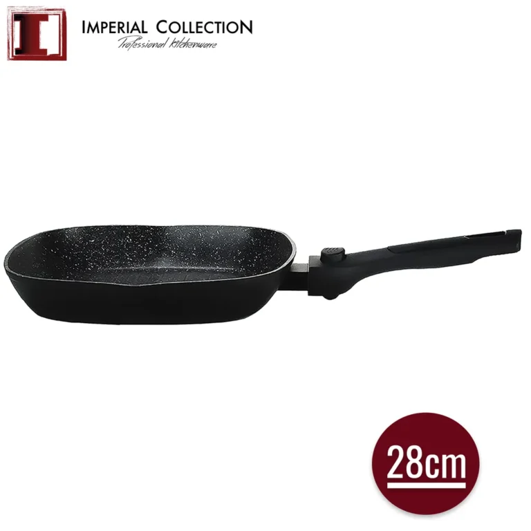 Imperial Collection 28 cm-es márvány bevonatú grill serpenyő leszerelhető nyéllel, fekete