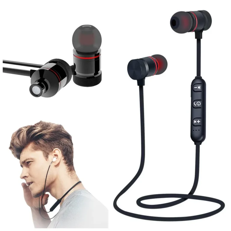 In-ear bluetooth vezeték nélküli sport fejhallgató beépített akkumulátorral, Bluetooth 4.1, fekete