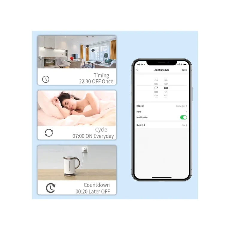 Intelligens elektromos aljzat Wifi időzítővel, áramfogyasztás mérővel, legmodernebb, innovatív technológia, fehér