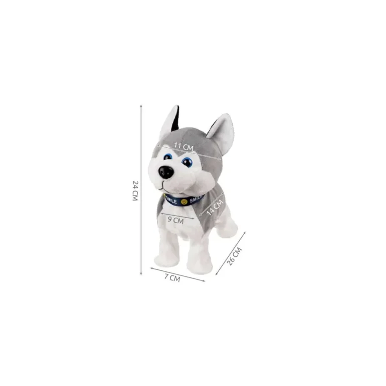 Interaktív HUSKY plüss kutya, 36x31x8 cm