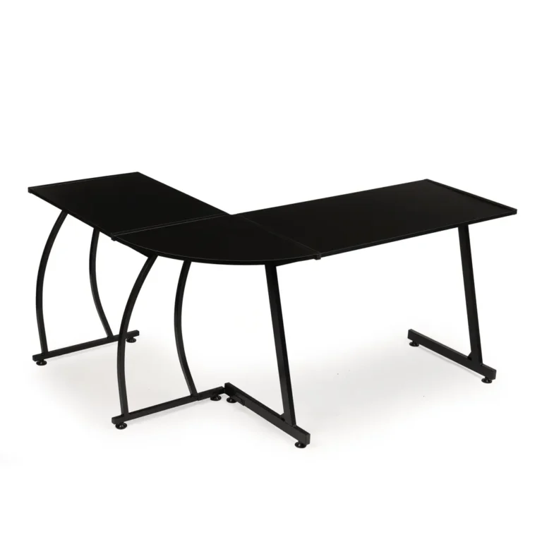 LOFT típusú sarok íróasztal, 148x48x73.5 cm, fekete