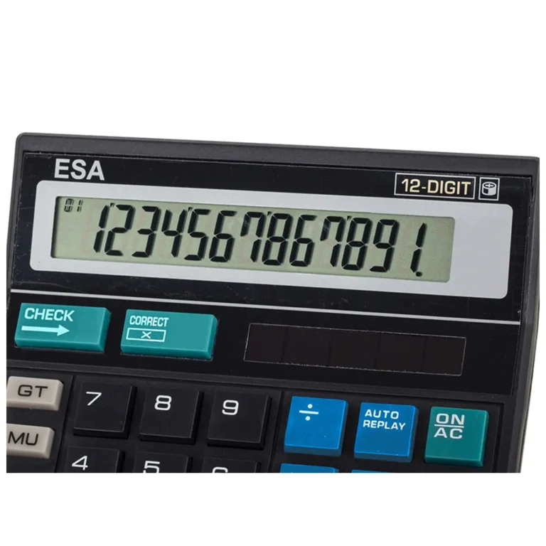 Irodai 10 számjegyű számológép, 13 x 12,5 x 1,5 cm, fekete