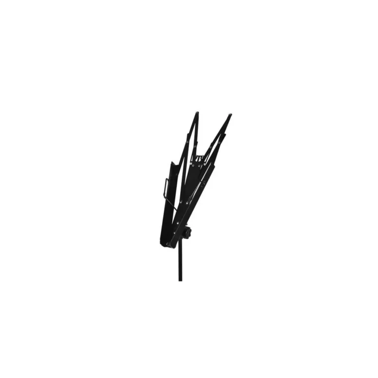 Iso Kottatartó tároló tokkal, állítható magasságú, acél, fekete, 123x65 cm