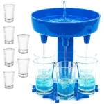 6 db 50 ml pohárral ellátott alkoholadagoló, összecsukható állvány, 13cm x 11cm, többféle színben