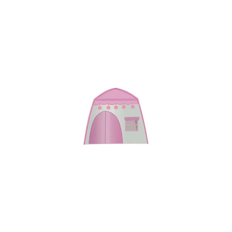 Lányos játszósátor 20 db-os rózsaszín-fehér LED-füzérrel, 126x130x90 cm