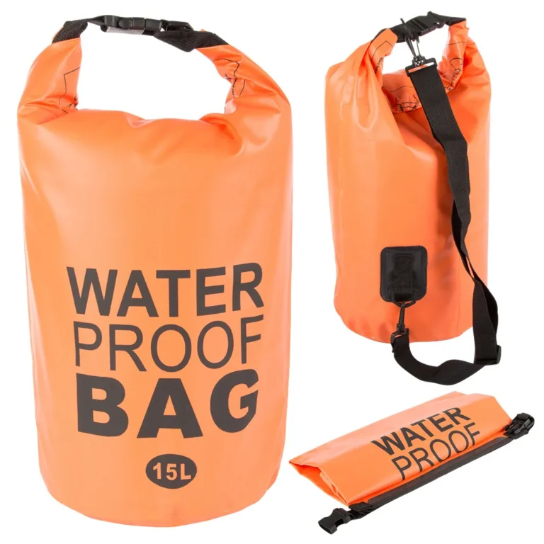 Vízálló táska vízi túrához, 15 l, narancssárga