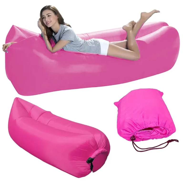 Felfújható matrac, légkanapé XXL, 220cm x 70cm, rózsaszín