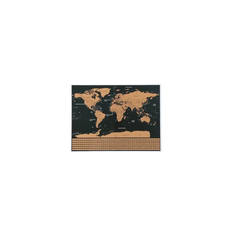 Kaparós világtérkép, angol, zászlók, 82x59 cm, többszínű