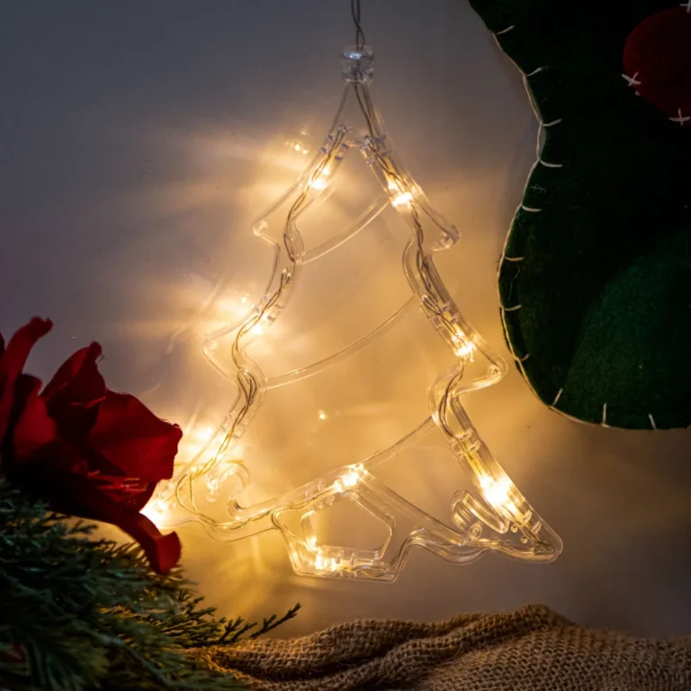 Karácsonyfa alakú LED ablakdísz