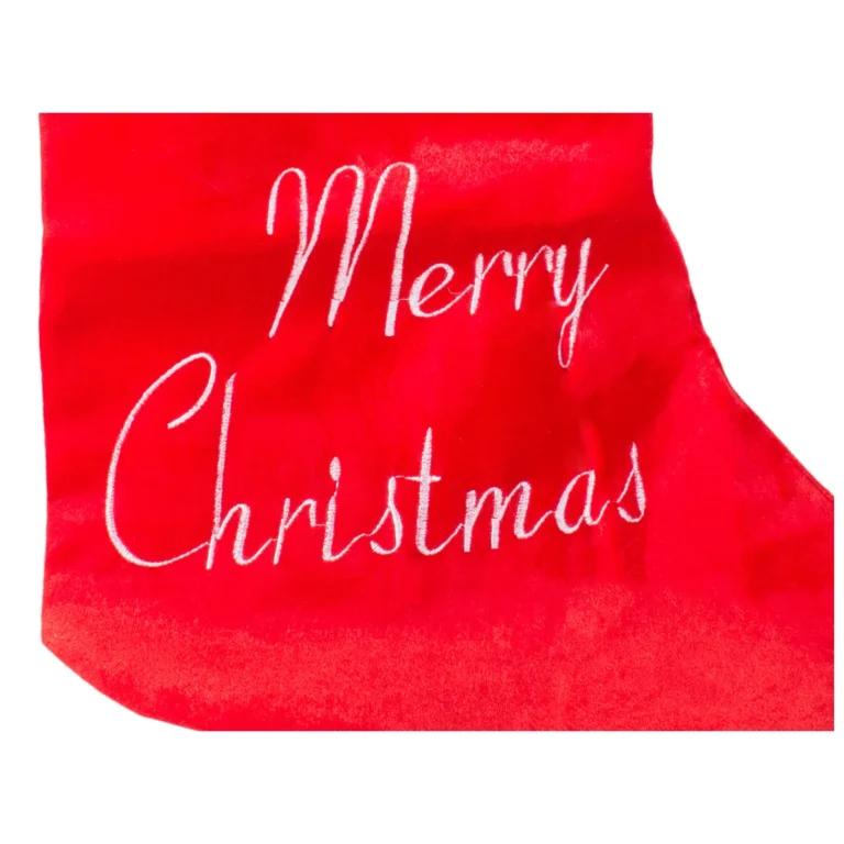 Karácsonyi ajándékzsák, Mikulás csizma, 62cm x 37cm x 29cm, piros