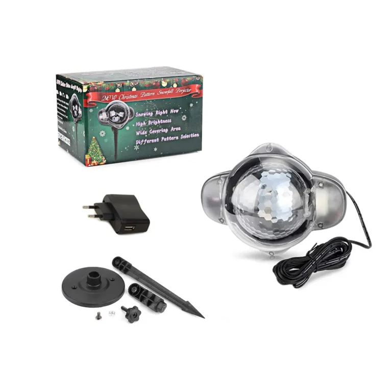 Karácsonyi kültéri LED projektor, USB, 16,4cm x 14cm, fekete