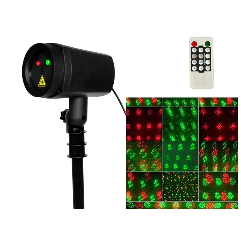 Karácsonyi kültéri LED projektor távirányítóval, 13.5cm x 10cm, fekete