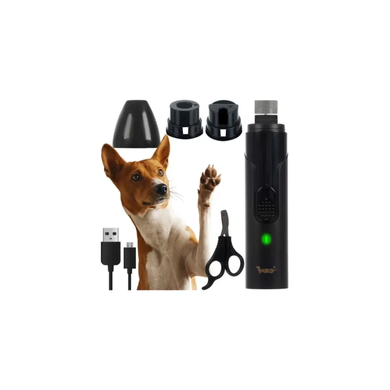 Purlov elektromos karomnyíró háziállatoknak speciális ollóval, akkumulátorral, USB töltés, fekete