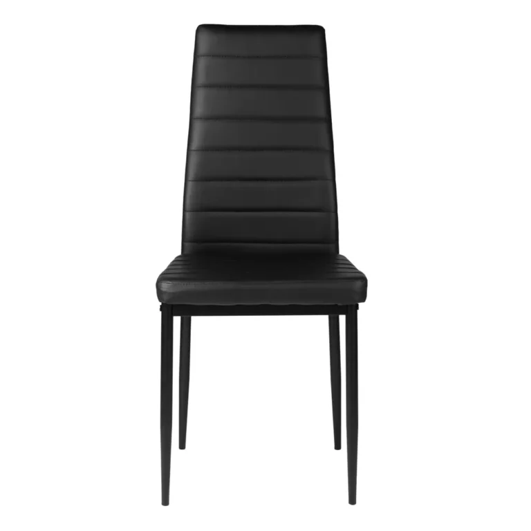 4 db asztali szék műbőr kárpittal, 98x43x41 cm, fekete