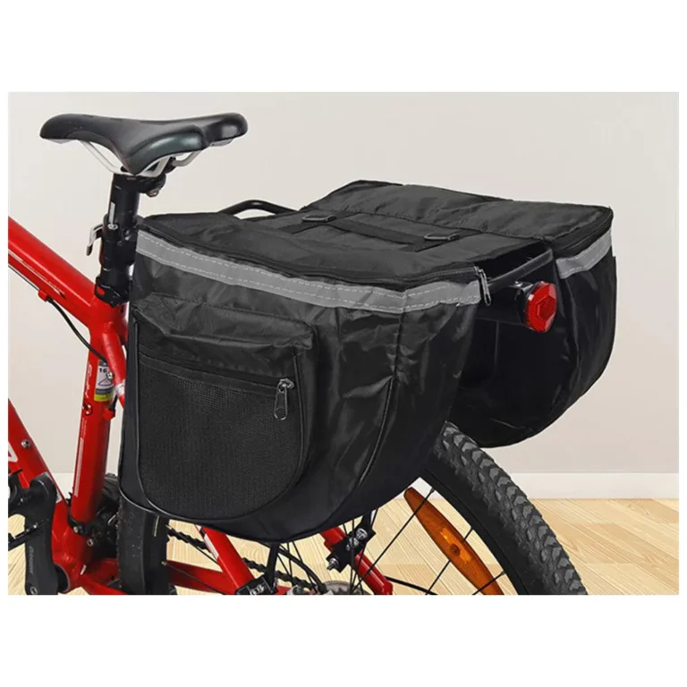 Kerékpáros táska csomagtartóra, fekeete, 37x32x26 cm
