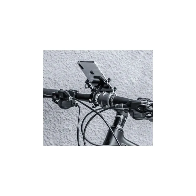Párnázott, univerzális aluminium telefontartó kerékpárra, 5,4-10 / 10/9 cm, fekete