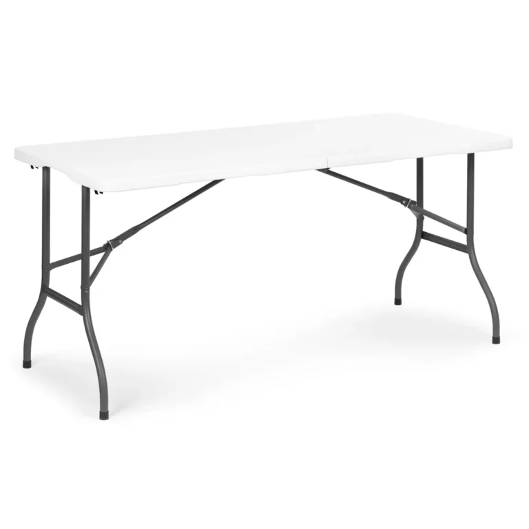 Összecsukható kerti asztal, 153x70x73.5 cm, fehér