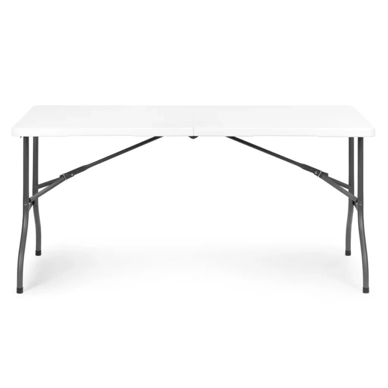 Összecsukható kerti asztal, 153x70x73.5 cm, fehér