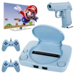 Játékkonzol 9999 játékkal, 2 kontrollerrel, 18cm x 13,5cm x 2,7cm, kék