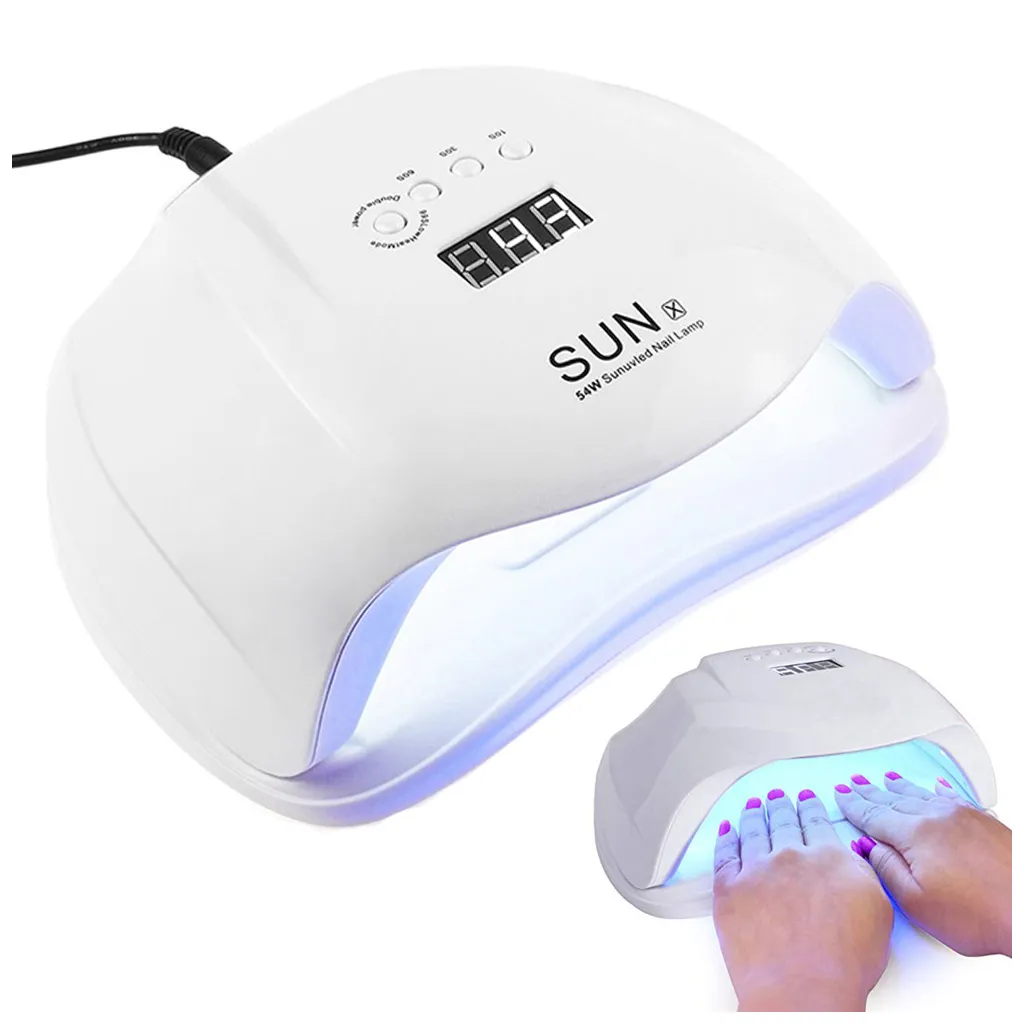 UV/LED körömlámpa 36 LED-del,  LCD idő kijelzővel, 20cm x 10cm x 22,5cm, fehér