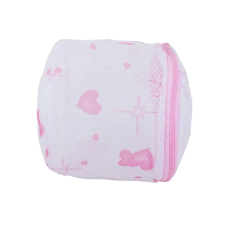 Fehérnemű mosó hálós zsák, rózsaszín, 18x14 cm