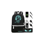 Kruzzel Hátizsák fényvisszaverő mintával, USB-vel, 19 l, fekete, 42/14 / 33 cm