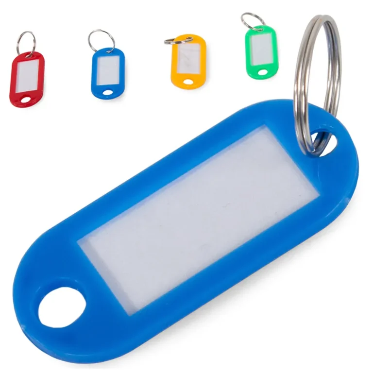Címkézhető kulcstartó több színben, 100 db, 3x1.5 cm