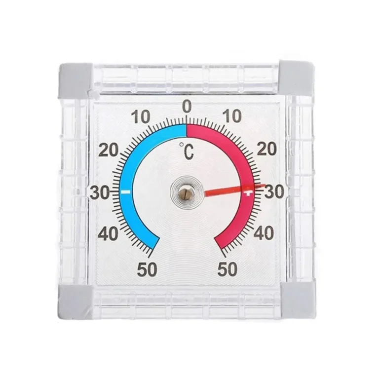 Öntapadós hőmérő, átlátszó, 7,5x7,5x2,2 cm