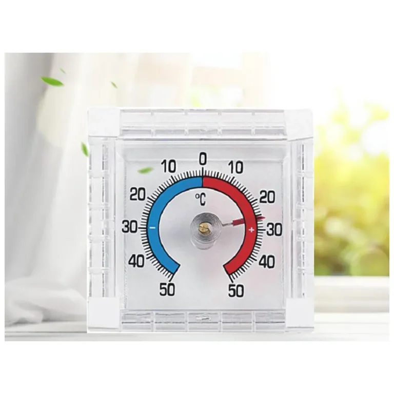 Öntapadós hőmérő, átlátszó, 7,5x7,5x2,2 cm