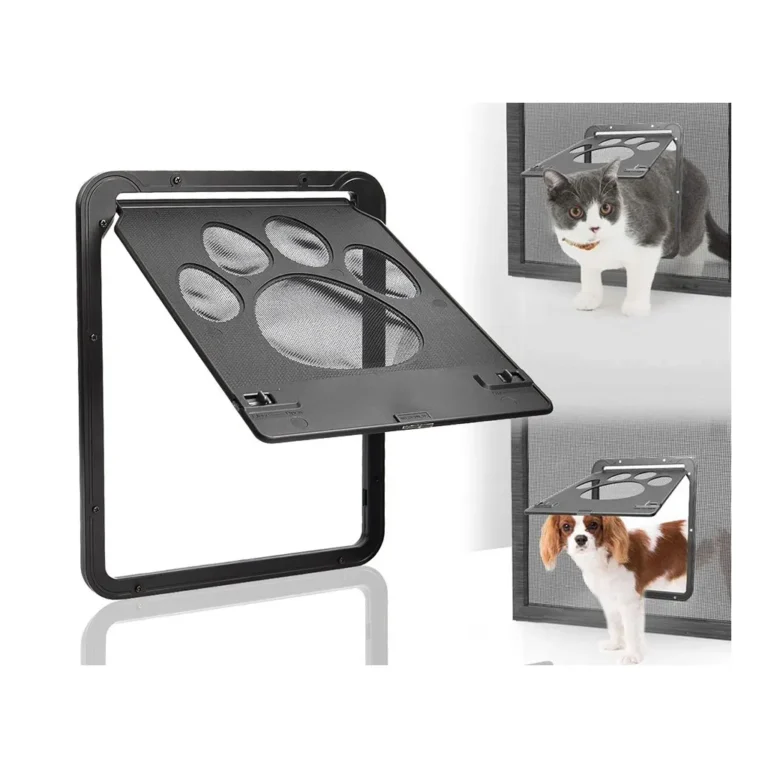 Ajtóra szerelhető macska- kutyabejáró ajtó, 29cm x 24cm, fekete