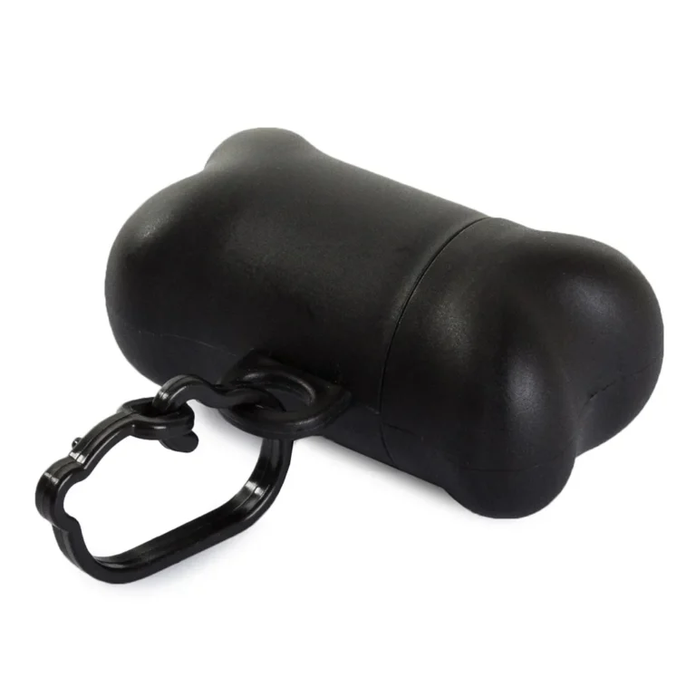 Kutya ürülékgyűjtő zsák akasztós tartóban, 30db, fekete