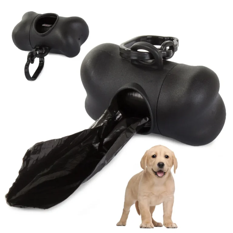 Kutya ürülékgyűjtő zsák akasztós tartóban, 30db, fekete