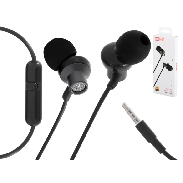 L-BRNO In-ear vezetékes fülhallgató jack csatlakozóval, 3,5 mm fekete