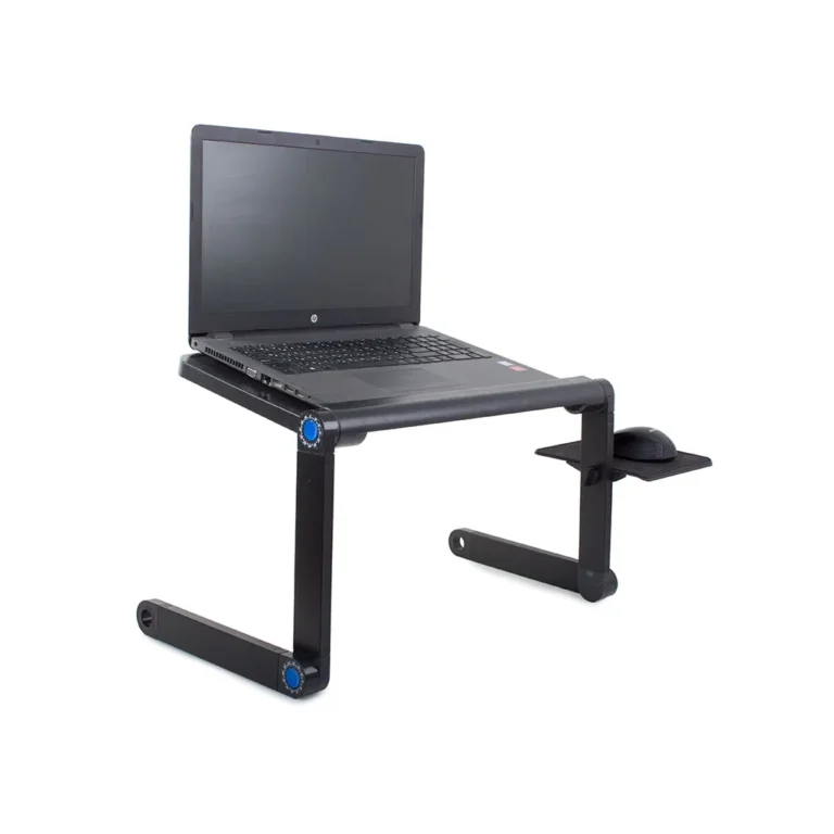 Összecsukható laptop asztal, hűtőállvány, 44cm x 25,5cm, fekete