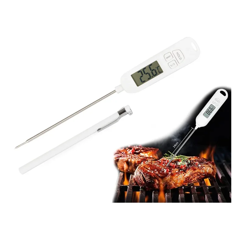 Digitális hús hőmérővel LCD kijelzővel, 25cm,fehér